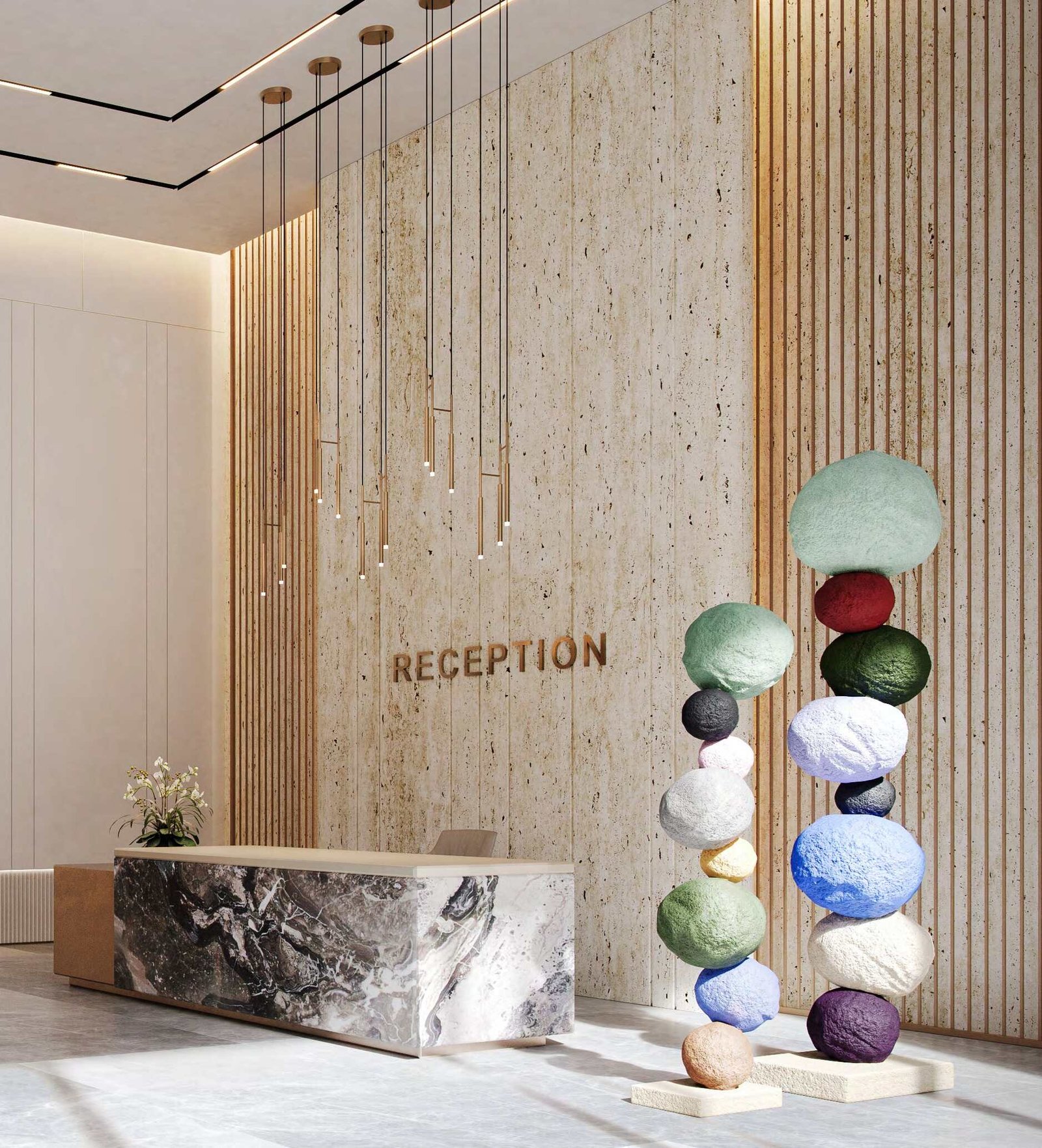 Reception lobby at The Yards Plaza by BEYOND